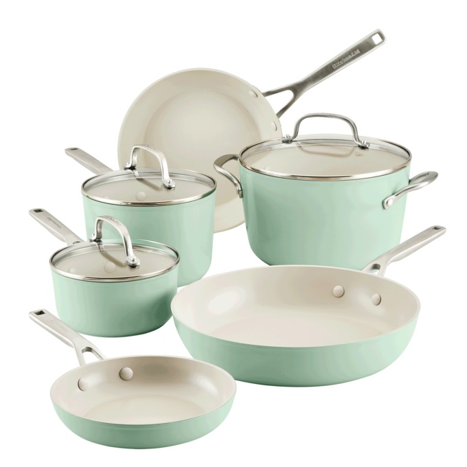 KitchenAid Hard-Anodized Ceramic 9-Piece Cookware Set, , large