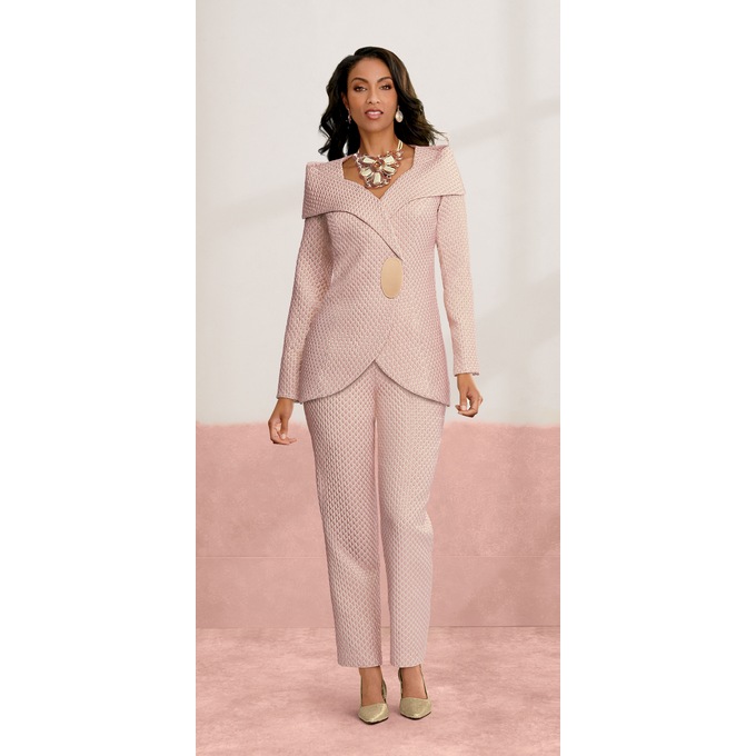 Solana Geo Pant Suit, Blush Gold, large