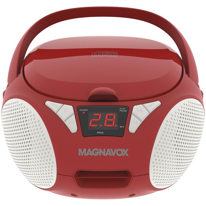 Magnavox Portable CD Boombox, Red, large