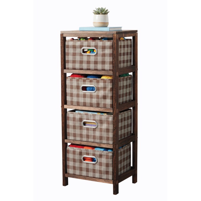 Plaid 4-Drawer Storage, , large