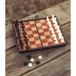 Travel Chess &amp; Checkers Set, , large