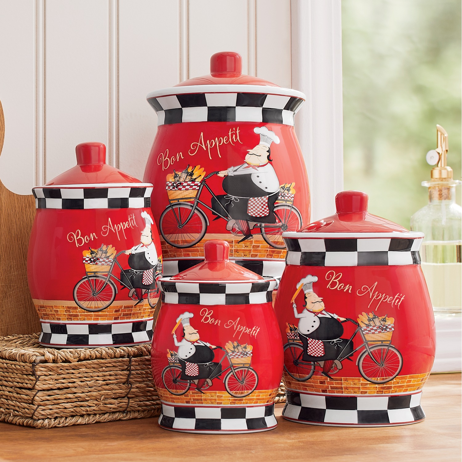 4Piece Bicycle Chef Canister Set Seventh Avenue