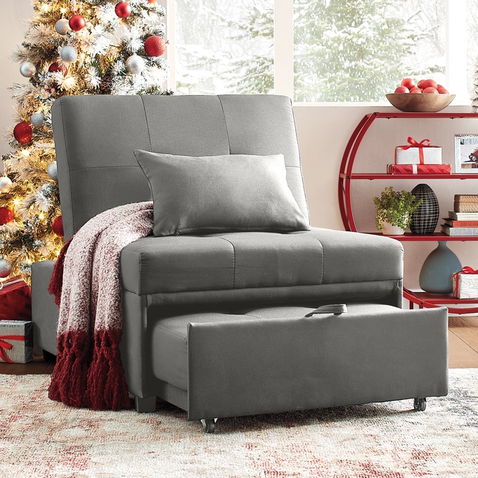 Cali Convertible Chair, Gray, large