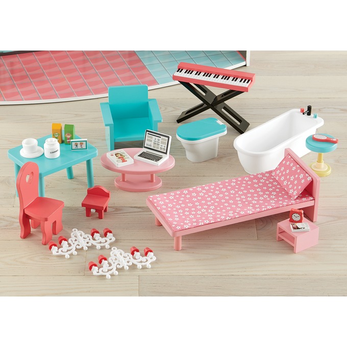 Fashion Dollhouse with 23-Piece Furniture Set, , large
