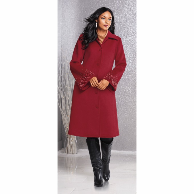 Silvy Embellished Coat, , large