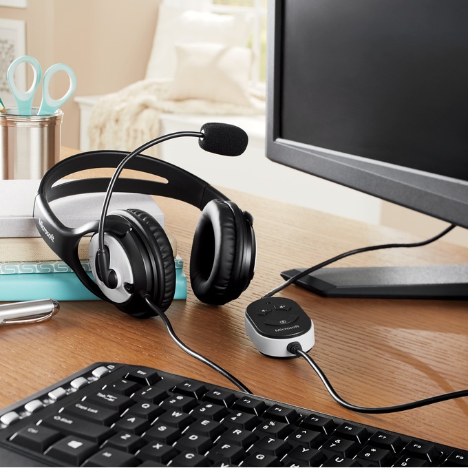 Microsoft Headset with Noise-Canceling Microphone, , large