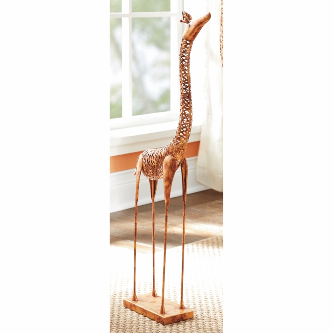 Short Metal Giraffe Statue, , large