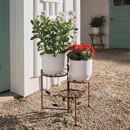 3-Tier Bird &amp; Leaf Plant Stand, , large