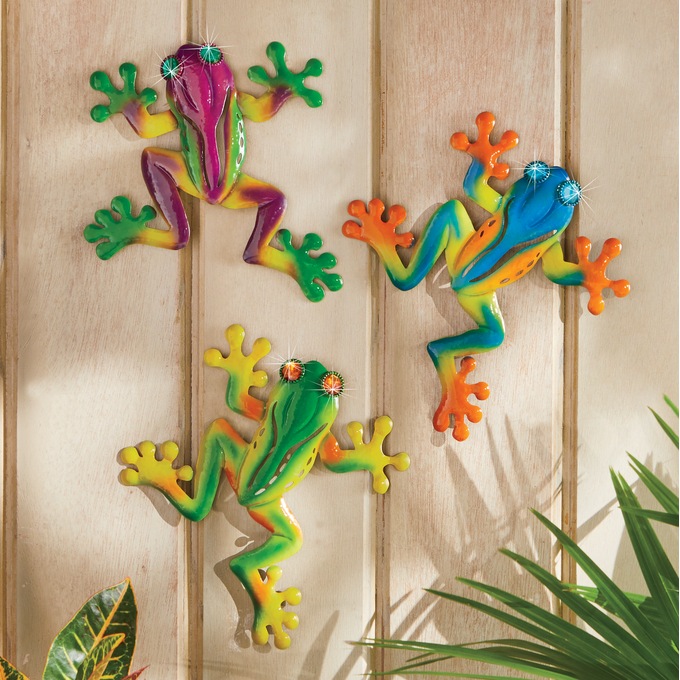 3-Piece Jeweled Frog Set, , large
