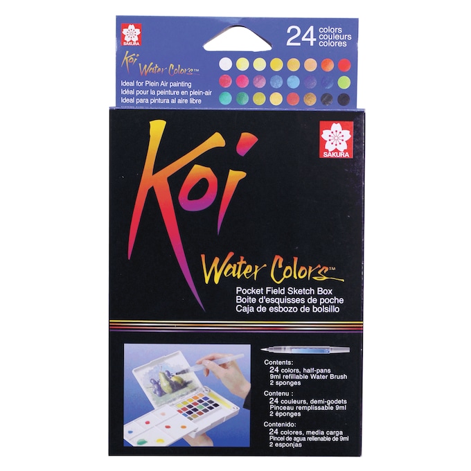 Sakura Koi Watercolor Pocket 24-Color Field Sketch Box Set, , large