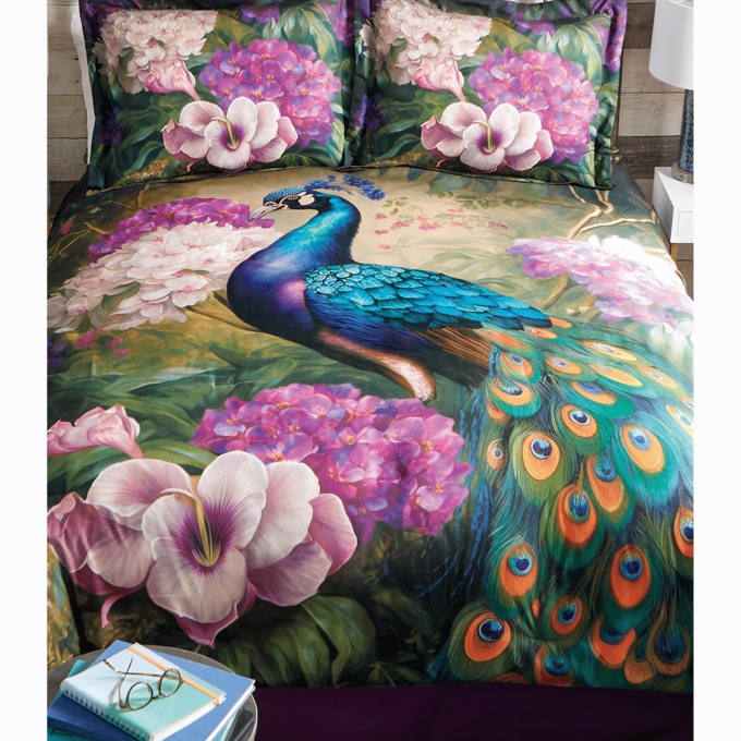 Royal Peacock Comforter Set, , large