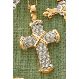 Diamond Cross Pendant, , large
