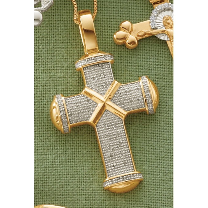 Diamond Cross Pendant, , large