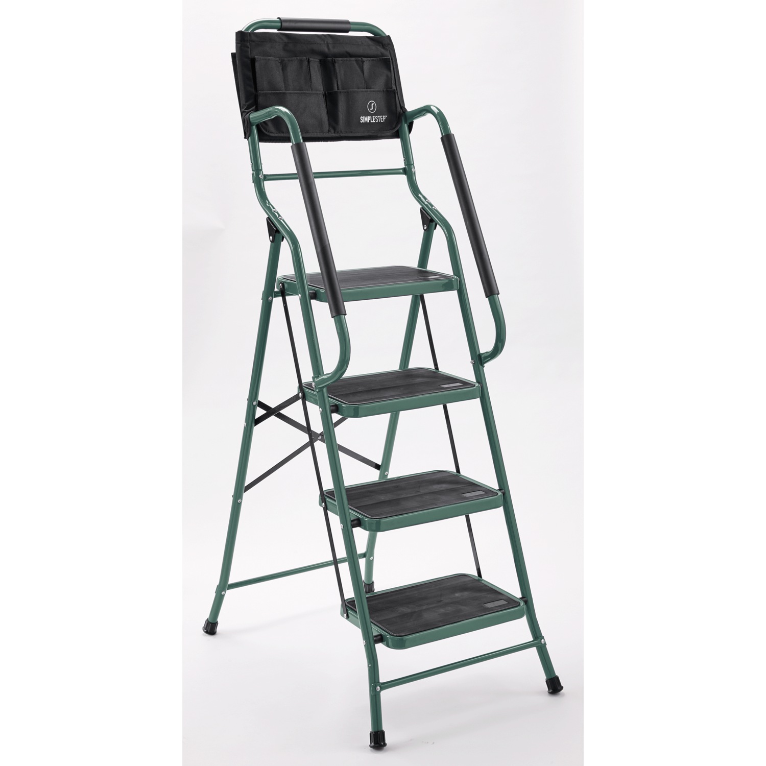 4-Step Safety Ladder with Tool Tote and Non-Slip Steps | Seventh