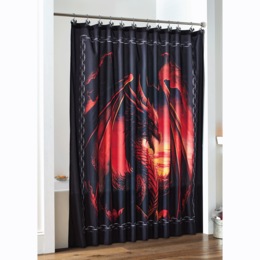 Red Rage Dragon Shower Curtain, , large