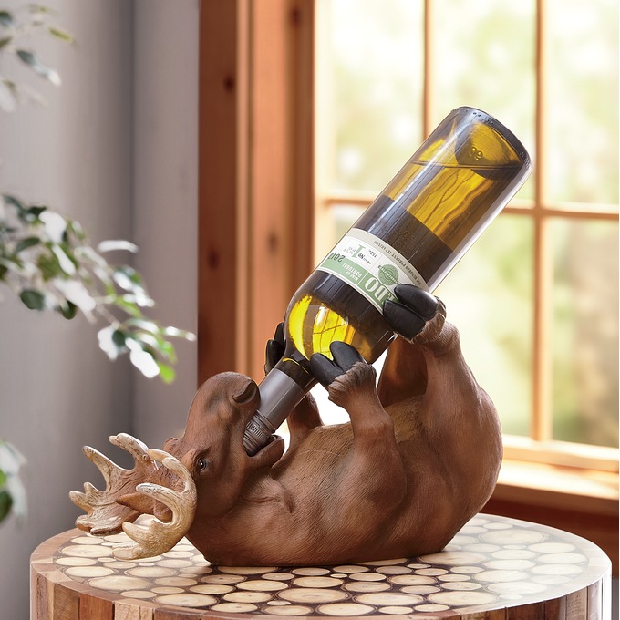Moose Wine Bottle Holder, , large