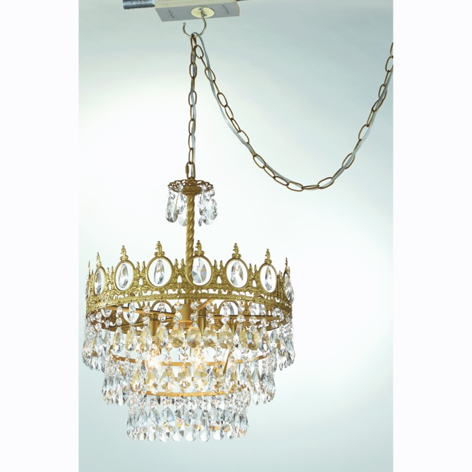 Crown Jewel Chandelier, Gold, large