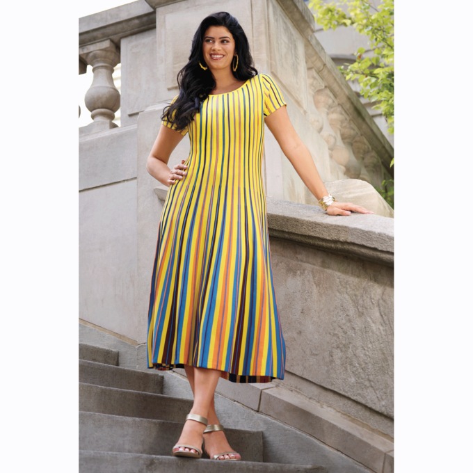 Spring A-Line Sweater Dress, , large