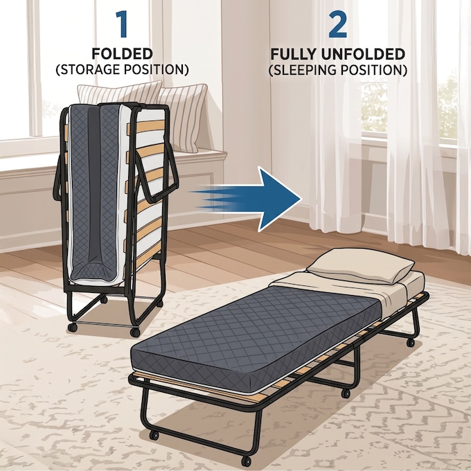 Luxor Rollaway Folding Guest Bed | Seventh Avenue