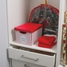 Simplify 60-Ct. Christmas Ornament Storage Organizer, Red White Stripe, large