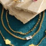 2-Piece Anklet Set, Gold over Sterling Silver, large