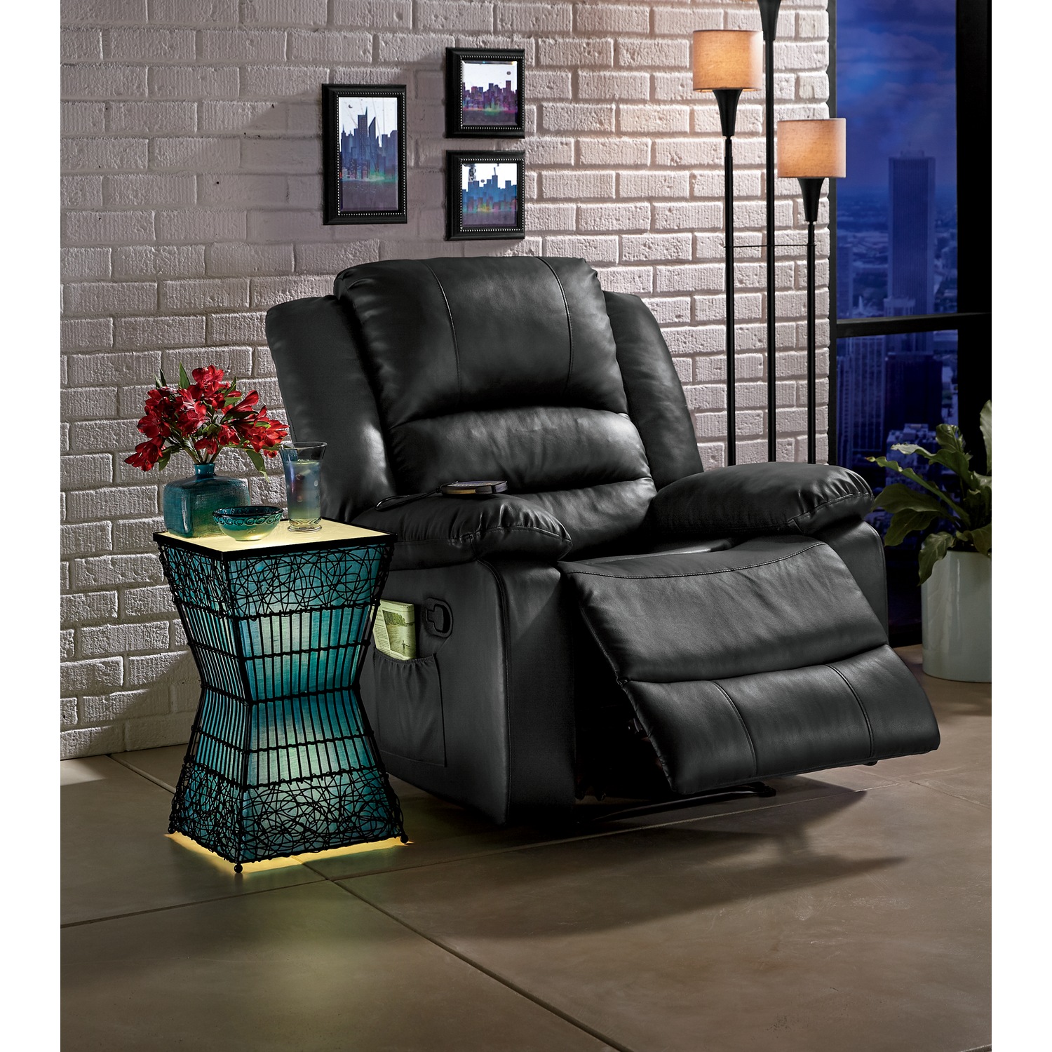 Zain Lighted Rattan End Table Seventh Avenue