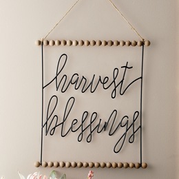 Harvest Blessings Wire Sign, , large