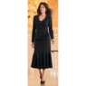 Jasmine Suit Set with Fitted Button-Front Jacket and Flounce Hem Skirt, , large