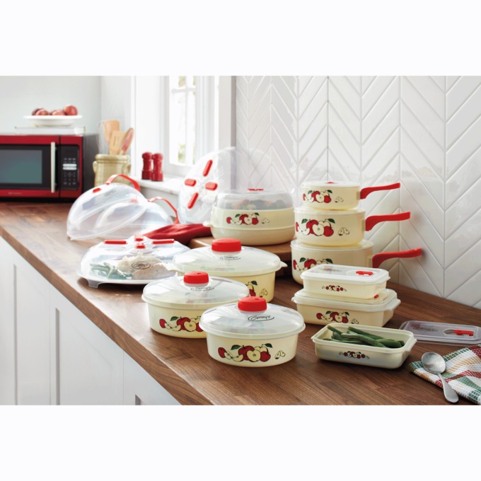 24-Piece Apple Microwave Cookware Set, , large