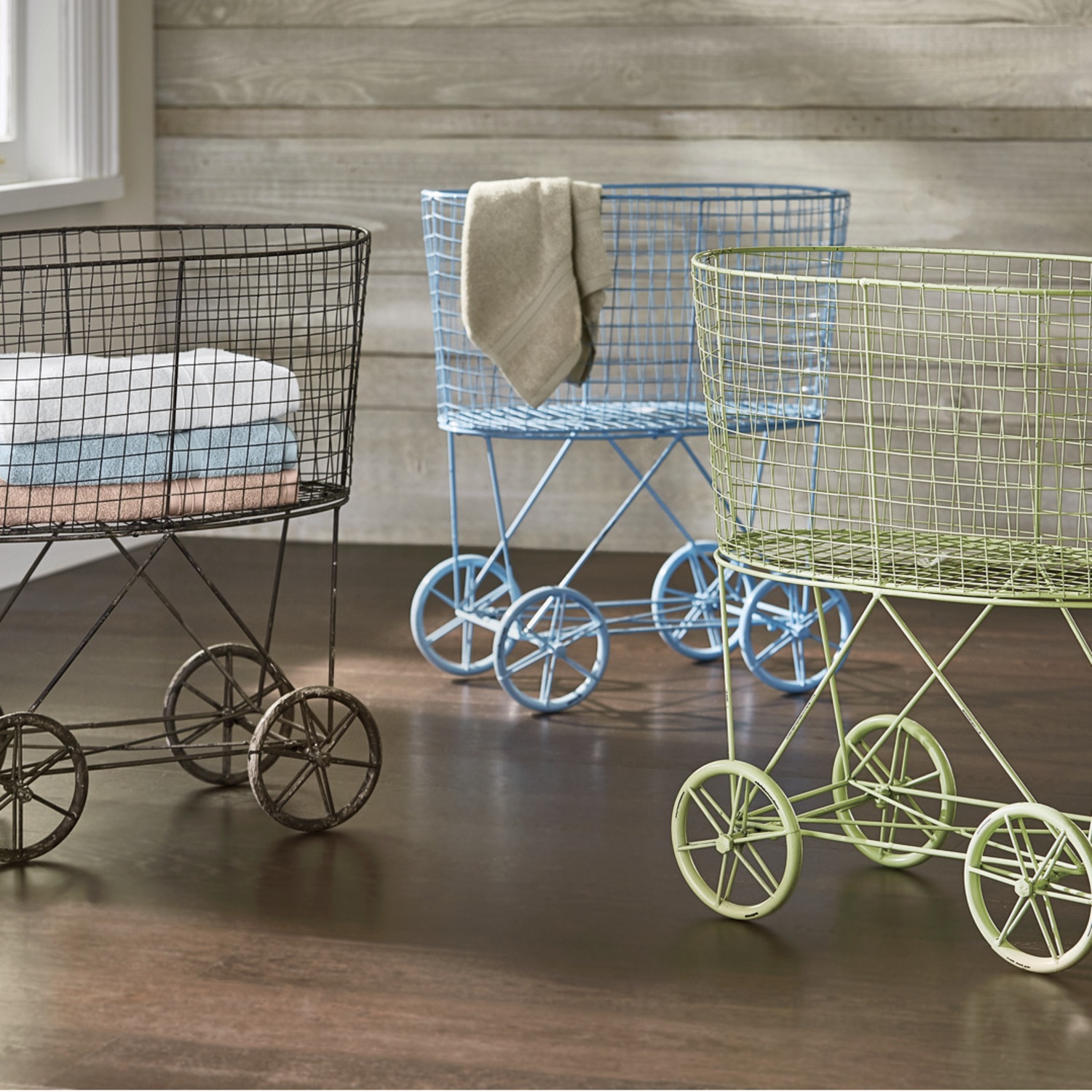 Vintage Rolling Laundry Cart Seventh Avenue