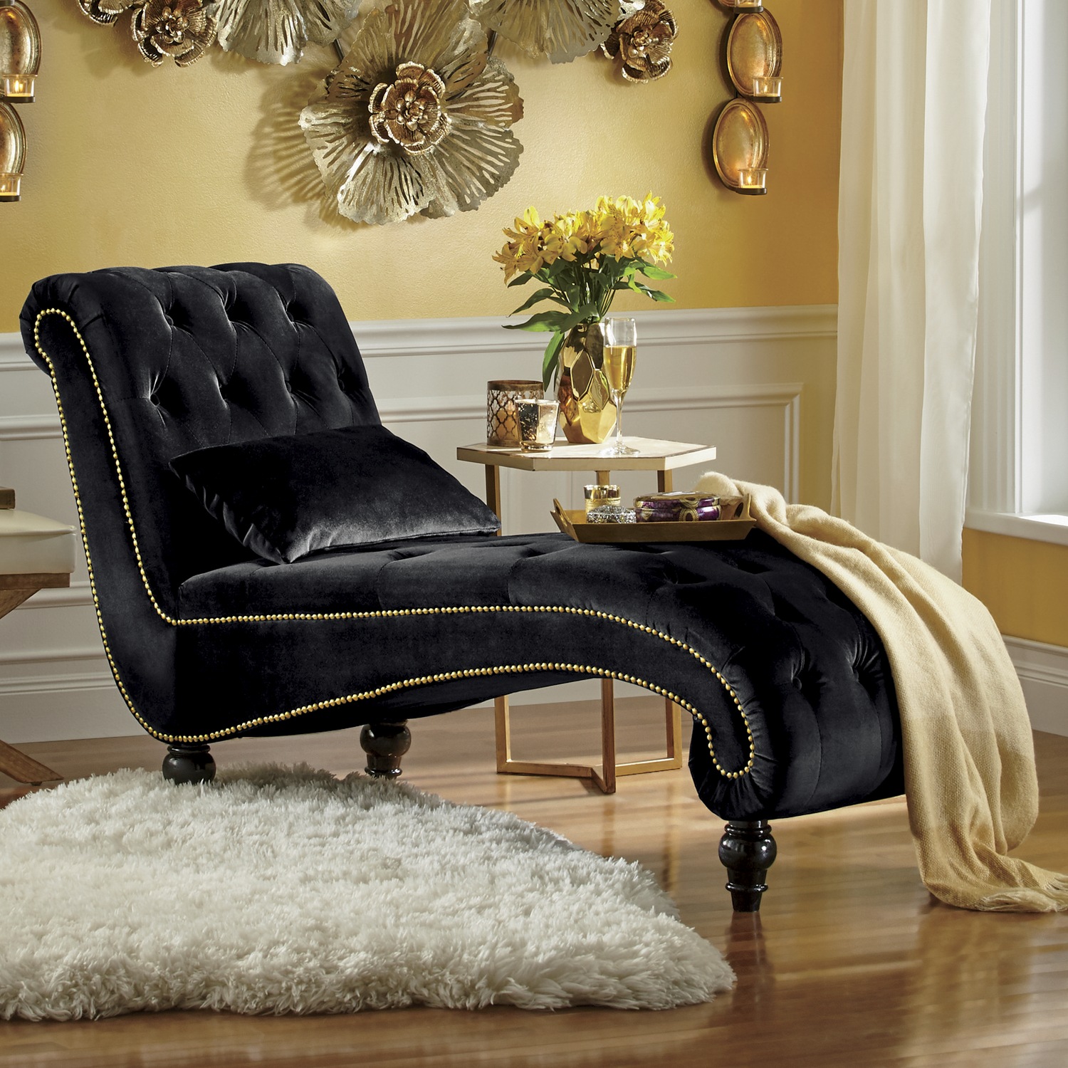 Button Lounge Chair with Pillow Seventh Avenue