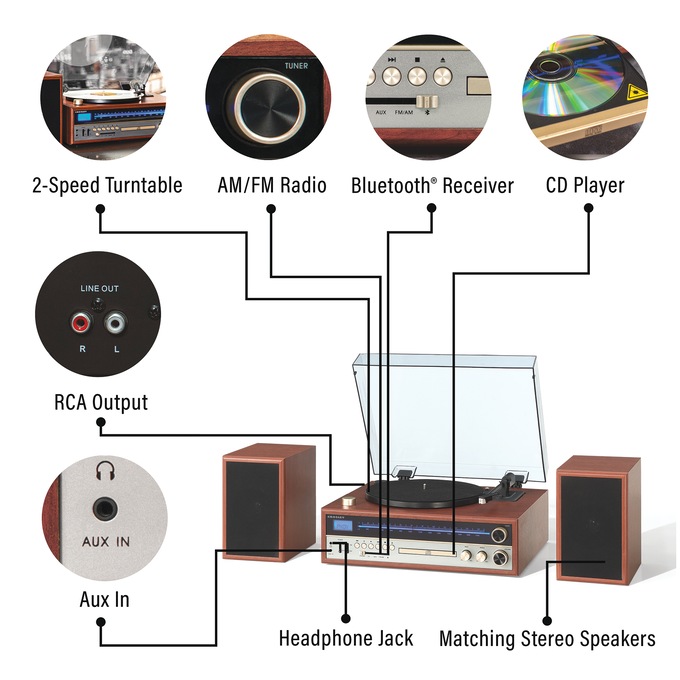 Crosley Turntable Shelf System, , large