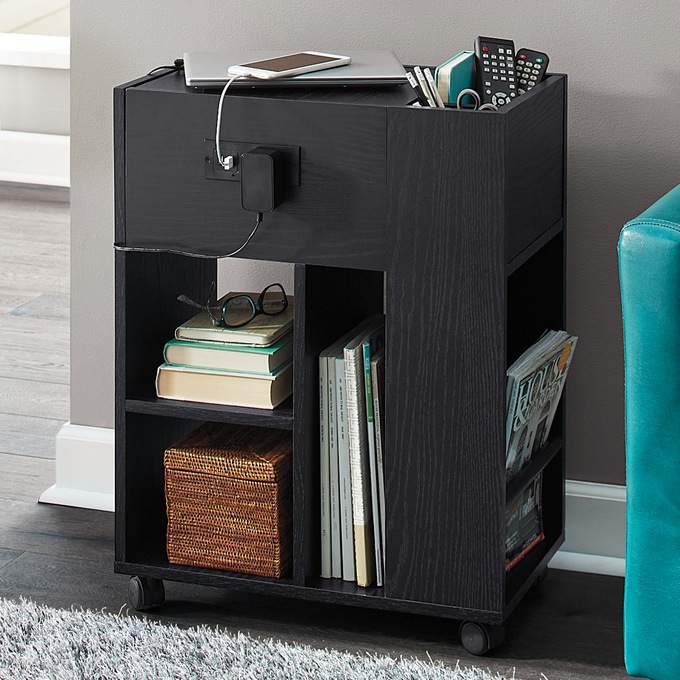 Wheeled End Table, , large