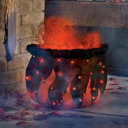 Cauldron with Red LED Lights, , large