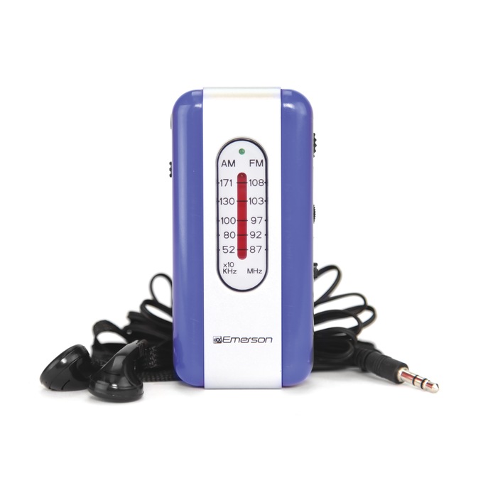 Emerson Pocket Radio, Blue, large