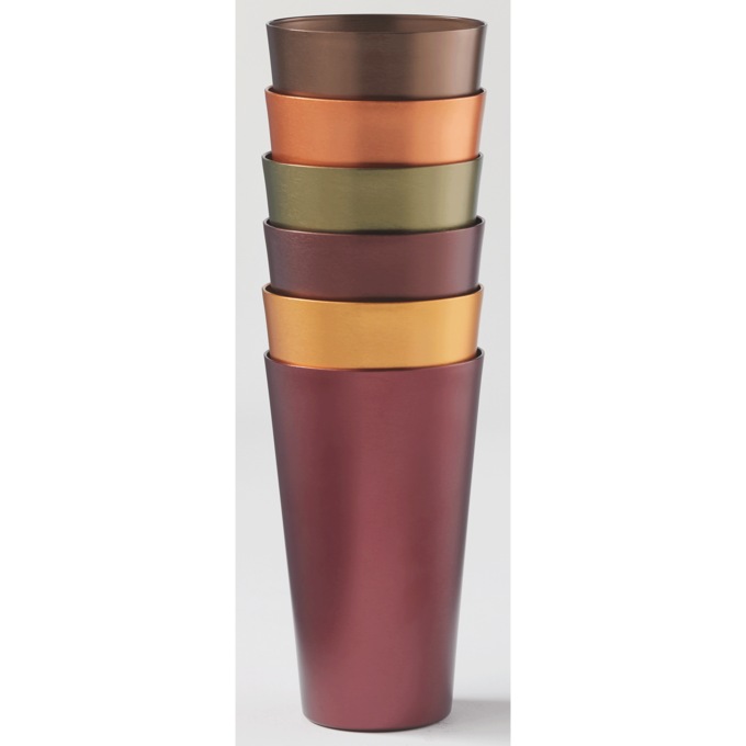 Set of 6 Aluminum Tumblers, , large