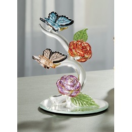 Glass Butterflies and Flowers, , large