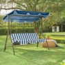 Striped Lawn Swing, Blue Stripe, large