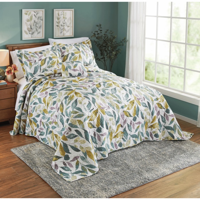 Leaf Print Bedding Set, , large