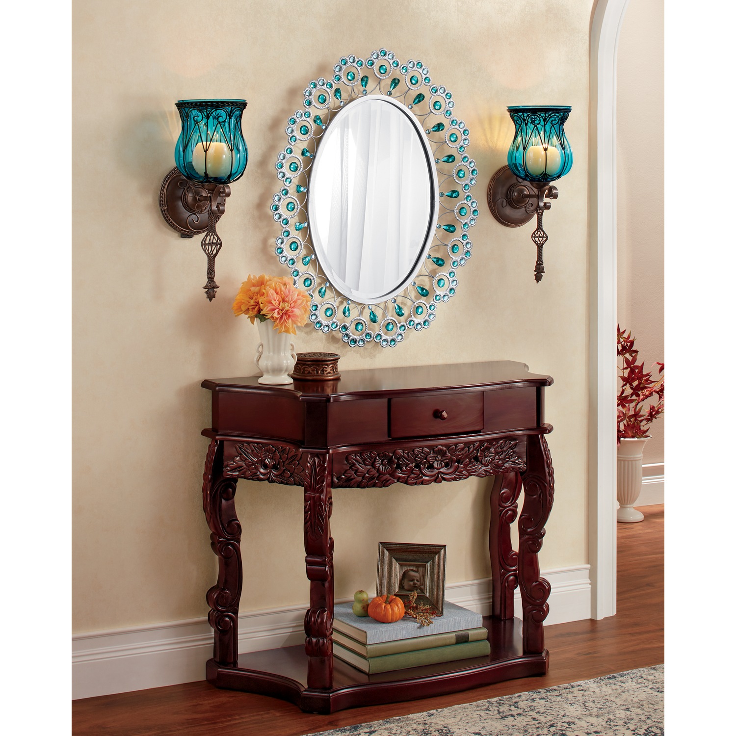 Carved Curved Console Table Seventh Avenue