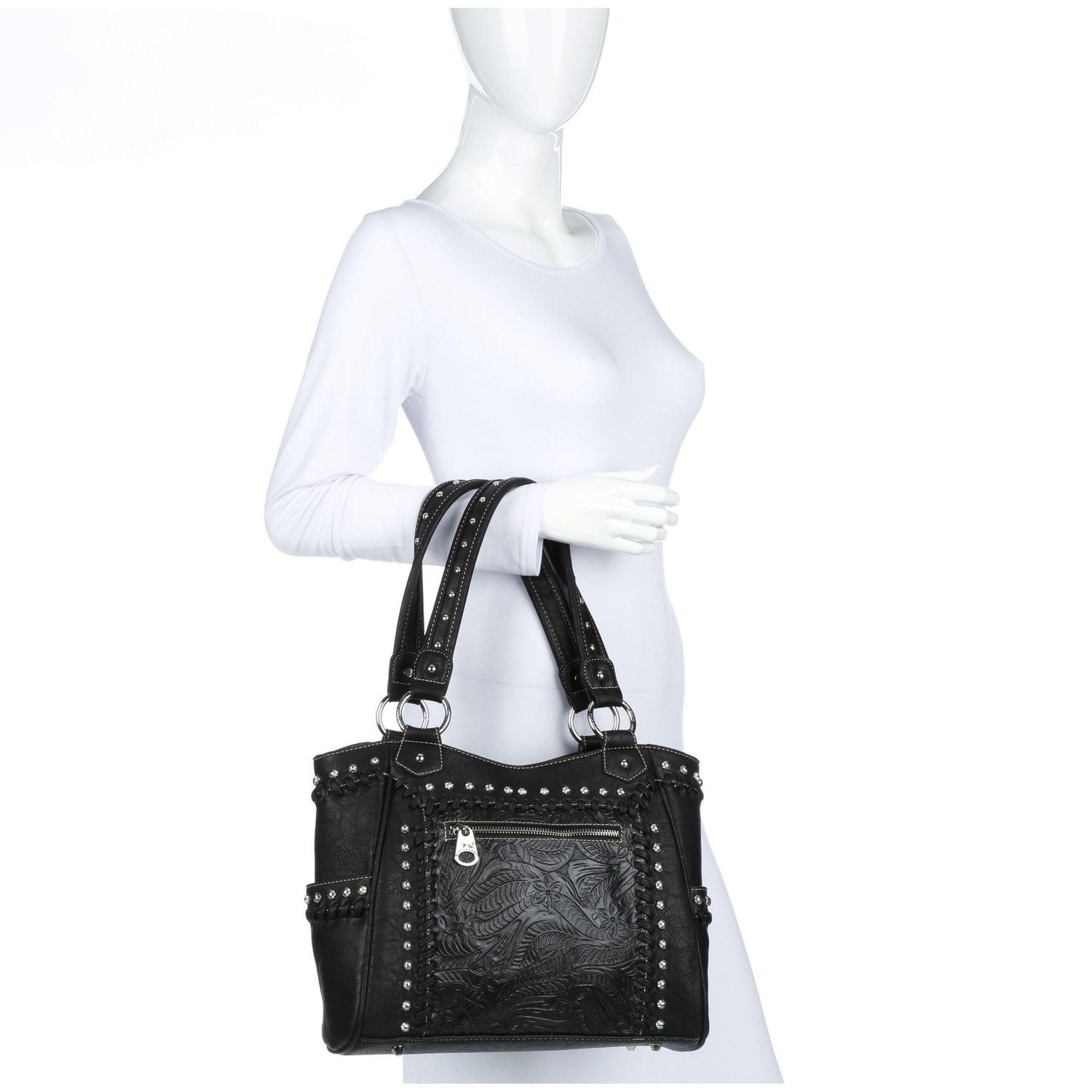 Studded Embossed Bag Seventh Avenue