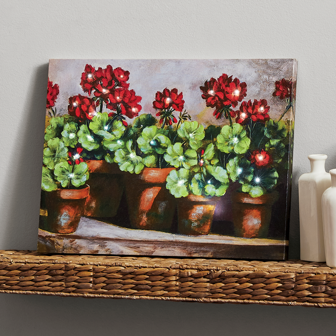 Lit Geranium Canvas, , large