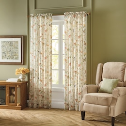 Semi-Sheer Butterfly Garden Panel, , large