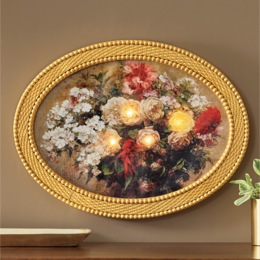 Lit Antique-Look Wall Art, , large