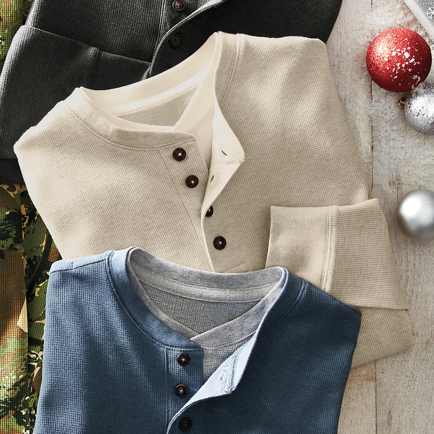 Men's Thermal Cotton-Blend Henley | Seventh Avenue