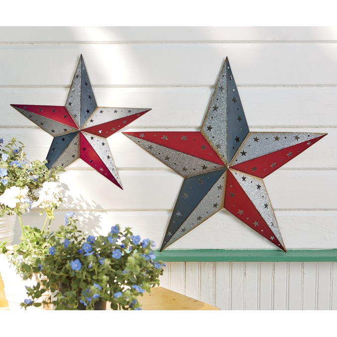 Set Of 2 Americana Galvanized Star Wall Decor Seventh Avenue