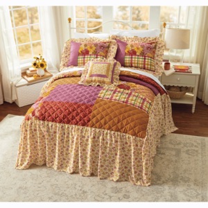 Harvest Skirted Bedspread Set, , large