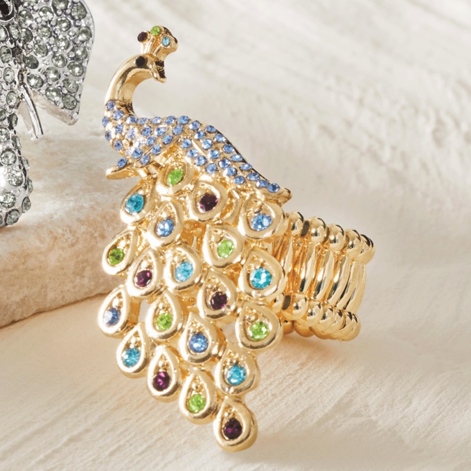 Crystal Wildlife Stretch Ring, , large