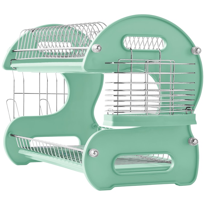Space-Saving 2-Tier Dish Drying Rack with Utensil Holder, , large