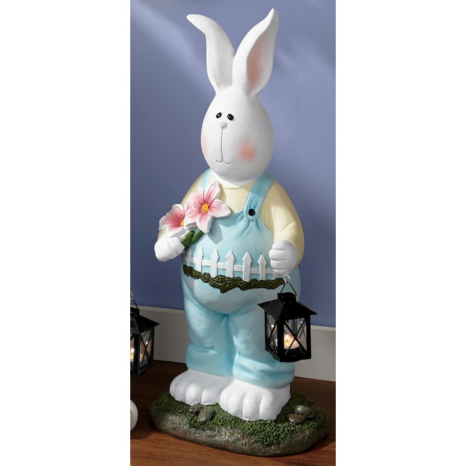 Adult Bunny Figure with Lantern, , large